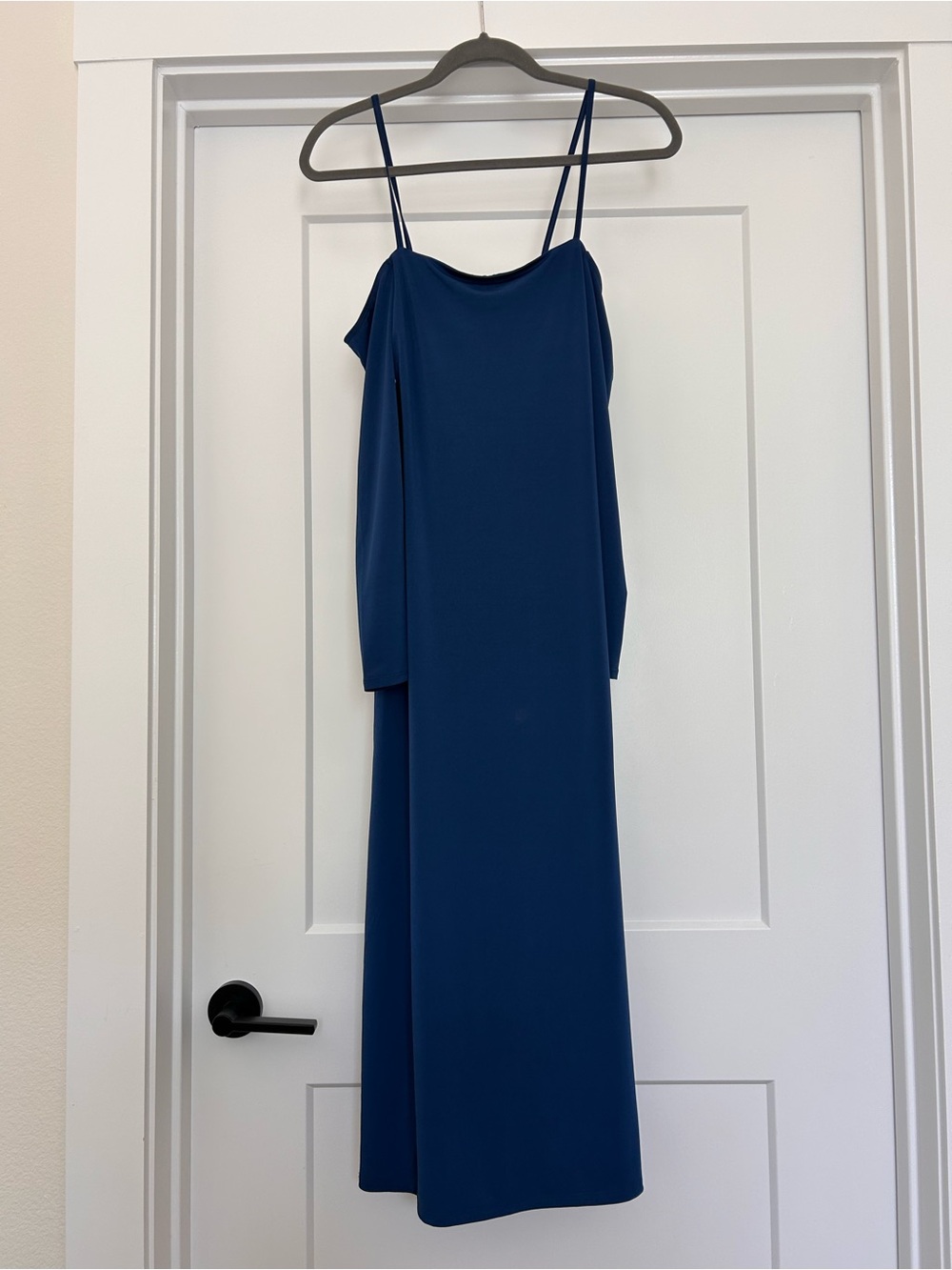 Abercrombie & Fitch Deep Blue Maxi Slip Dress with Double Spaghetti Straps